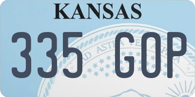 KS license plate 335GOP
