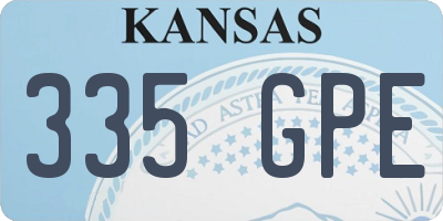 KS license plate 335GPE