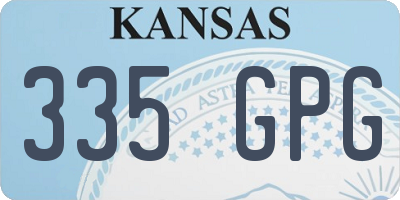 KS license plate 335GPG