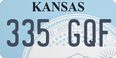 KS license plate 335GQF