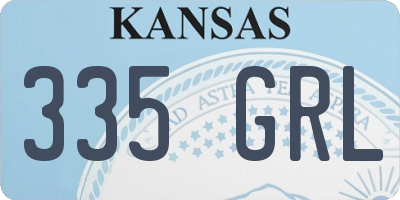 KS license plate 335GRL