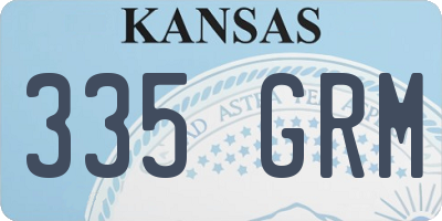 KS license plate 335GRM