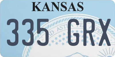 KS license plate 335GRX