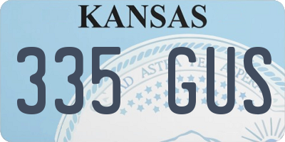 KS license plate 335GUS