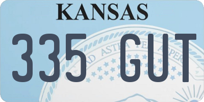 KS license plate 335GUT