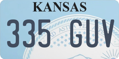 KS license plate 335GUV