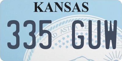 KS license plate 335GUW