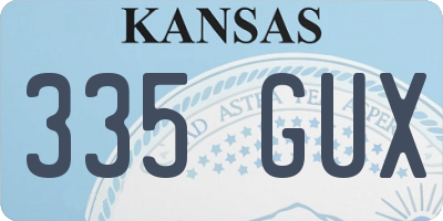 KS license plate 335GUX