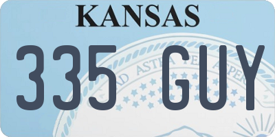 KS license plate 335GUY