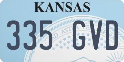 KS license plate 335GVD