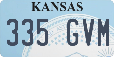 KS license plate 335GVM