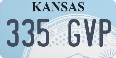 KS license plate 335GVP