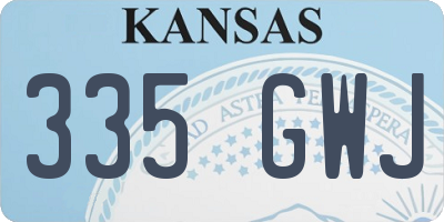 KS license plate 335GWJ
