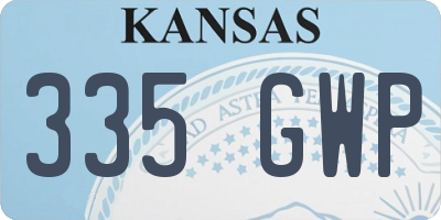 KS license plate 335GWP