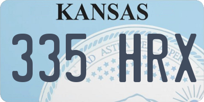 KS license plate 335HRX
