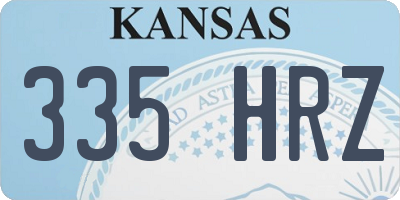 KS license plate 335HRZ