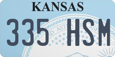 KS license plate 335HSM