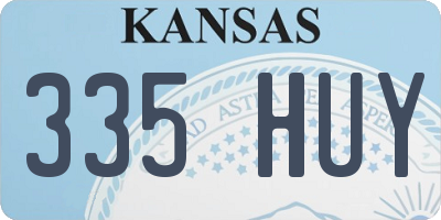 KS license plate 335HUY