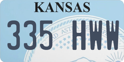 KS license plate 335HWW