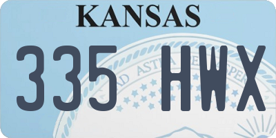 KS license plate 335HWX