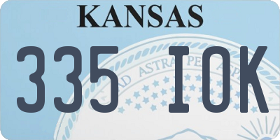KS license plate 335IOK