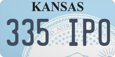 KS license plate 335IPO