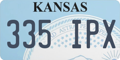 KS license plate 335IPX