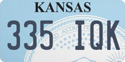KS license plate 335IQK