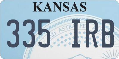 KS license plate 335IRB