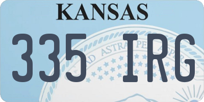KS license plate 335IRG