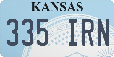 KS license plate 335IRN