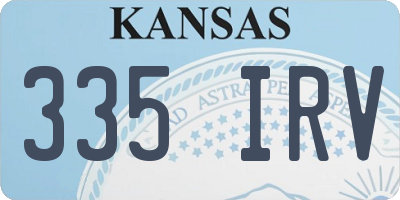 KS license plate 335IRV