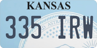 KS license plate 335IRW