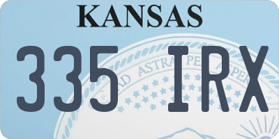 KS license plate 335IRX