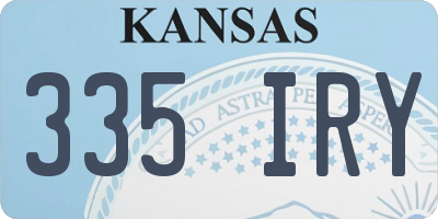 KS license plate 335IRY