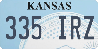KS license plate 335IRZ