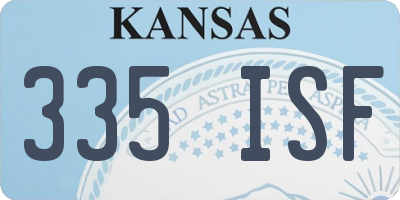 KS license plate 335ISF