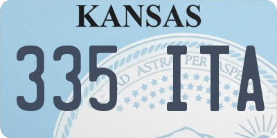 KS license plate 335ITA