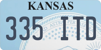 KS license plate 335ITD