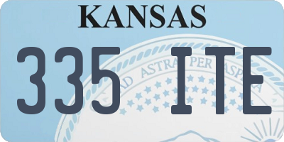 KS license plate 335ITE