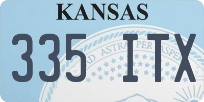 KS license plate 335ITX