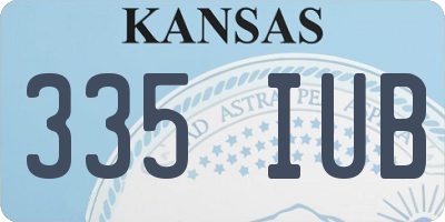 KS license plate 335IUB