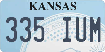 KS license plate 335IUM