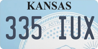 KS license plate 335IUX