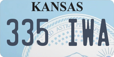 KS license plate 335IWA