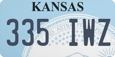 KS license plate 335IWZ