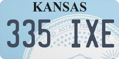 KS license plate 335IXE