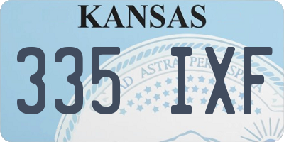 KS license plate 335IXF