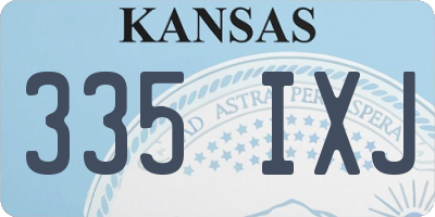 KS license plate 335IXJ