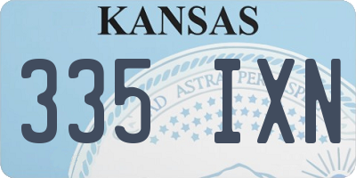 KS license plate 335IXN